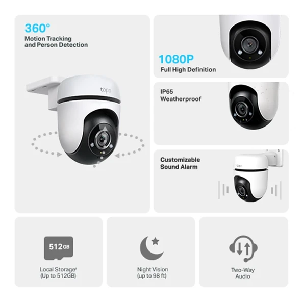 Tp-Link Tapo C500 Dış Mekan Yatay/Dikey Wi-Fi Güvenlik Kamerası - 2