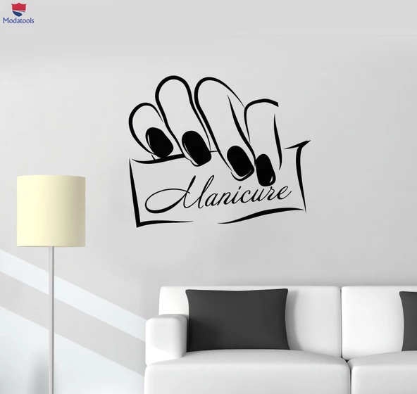 Tırnak Dekorasyon Duvar Sticker Manikür Salonu Tırnak Güzellik Merkezi İç Dekor Çıkartmaları