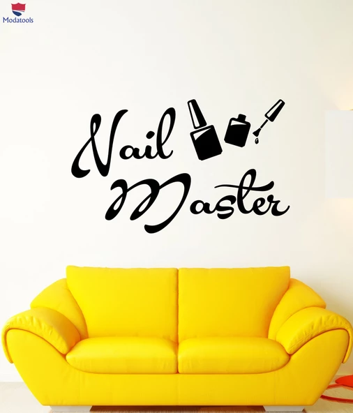 Tırnak Dekorasyon Duvar Sticker Nail Master Manikür Tabela Logo Salon Çıkartmaları