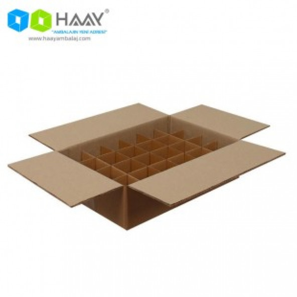 HAAY AMBALAJ 44x29,5x12,7cm Seperatörlü Su Bardağı Kolisi (5 Adet) - 3