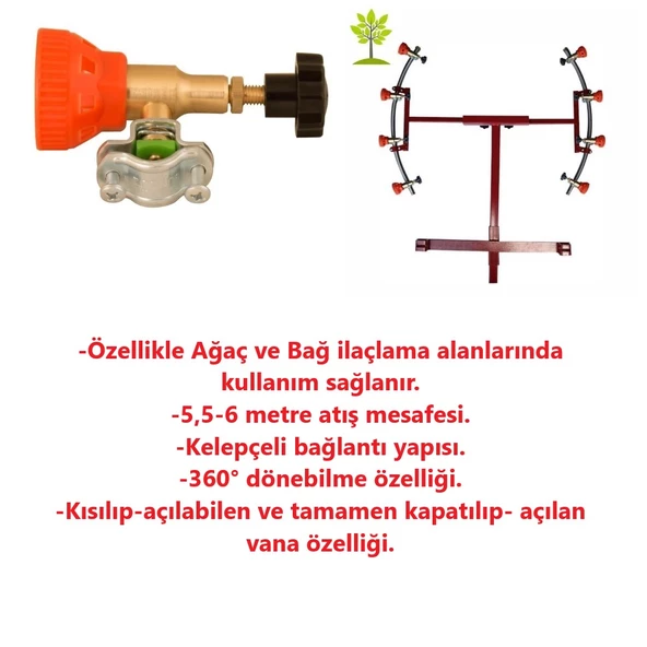 İlaçlama Makina Kelepçeli Bağ Meme-Kanat Ucu Meme-G166-2 Adet - 2