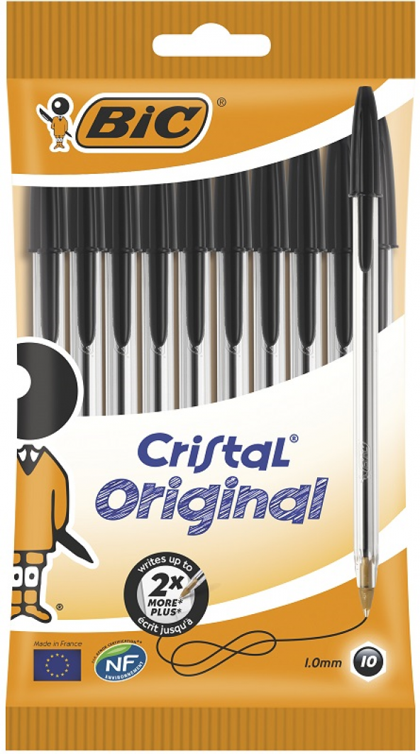 BIC TÜKENMEZ KALEM CRISTAL MED SİYAH 10 LU 830864 10 Adet