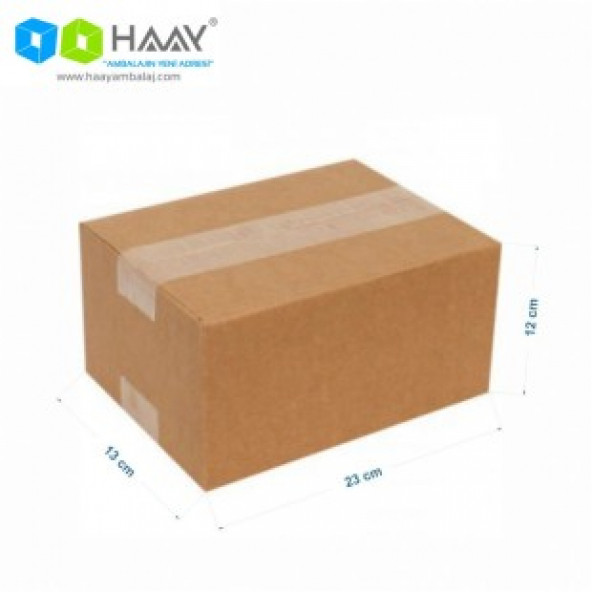 HAAY AMBALAJ 23x13x12cm Tek Oluklu Koli - Kraft (50 Adet)