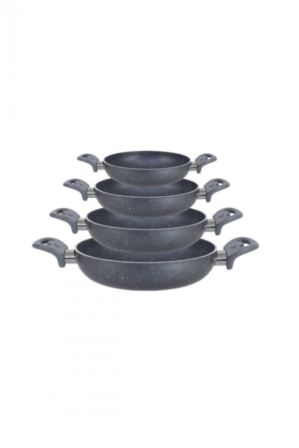 Granit 18/20/22/24 Cm Yumurta Tavası Set Yanmaz Yapışmaz Çizilmez Çift Kulp Omlet