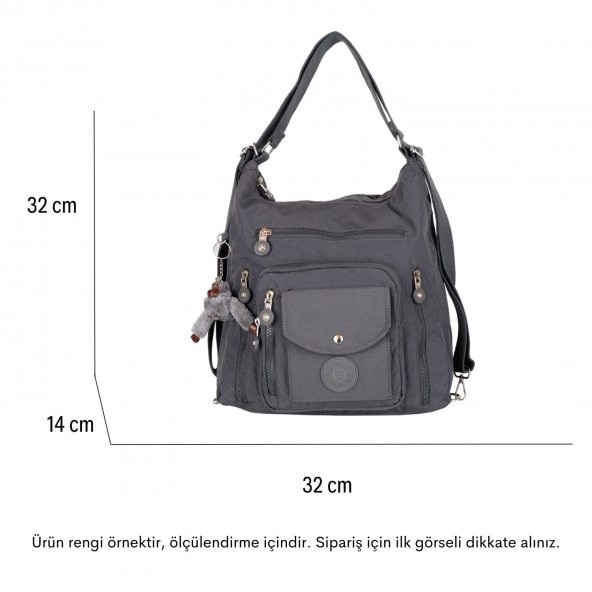 Kenyon Cox B219 Klinkır Kumaş Hafif Sırt Çantası ve Kol Çantası Siyah - 6