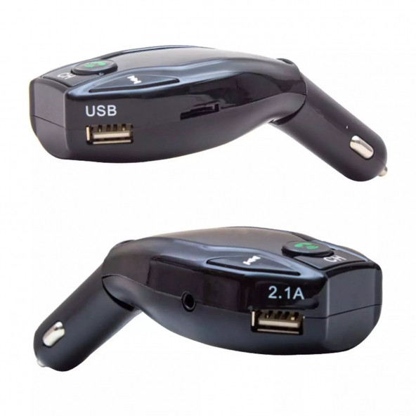 X17 Handsfree USBSDBluetooth 12-24 Volt Fm Transmitter Bluetooth Araç Kiti  Çift Usb TF Kart Destekli