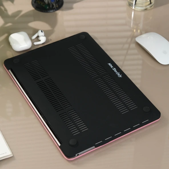 MacBook Air 13.6 Uyumlu M2 M3 M4 Simli Kaplama Premium TPU Sert Kılıf İnce Parlak Koruma - Resim 6