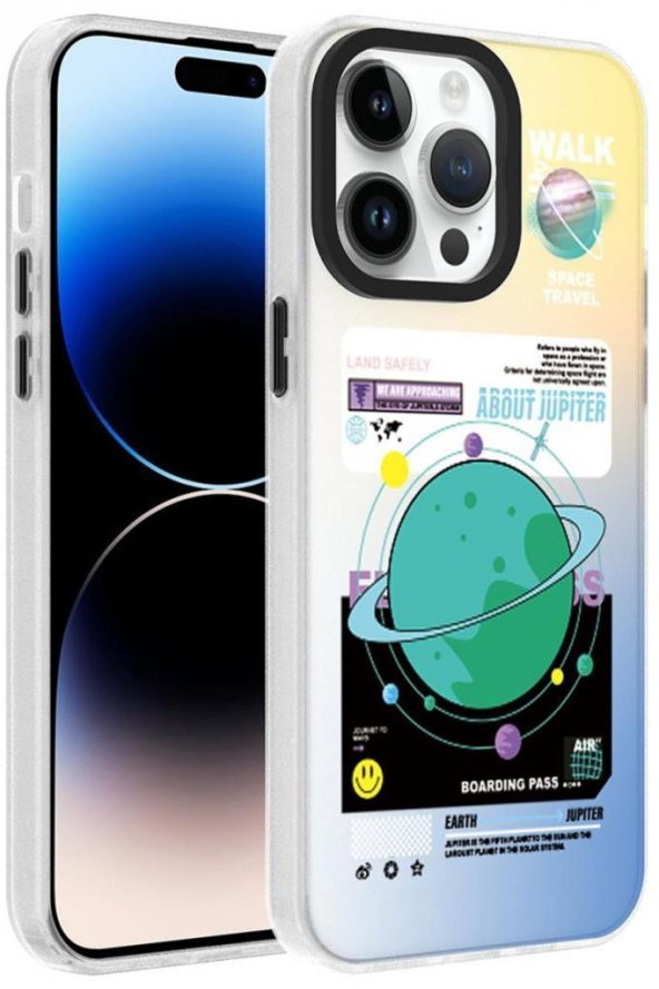 Apple iPhone 14 Pro Max Kılıf Desenli Kamera Çerçeveli Sert Dragon Kapak