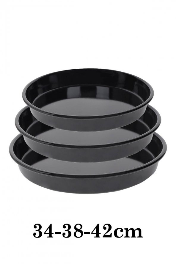 Hazarpazar EMAYE FIRIN TEPSİ SETİ 34/38/42 CM BOYLARDA 3 TEPSİ