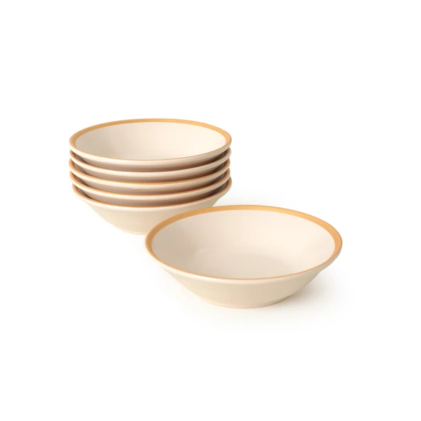 Keramika Mat Krem Gold File Hitit Yemek Tabağı 18 Cm 6 Adet - 950 - 2
