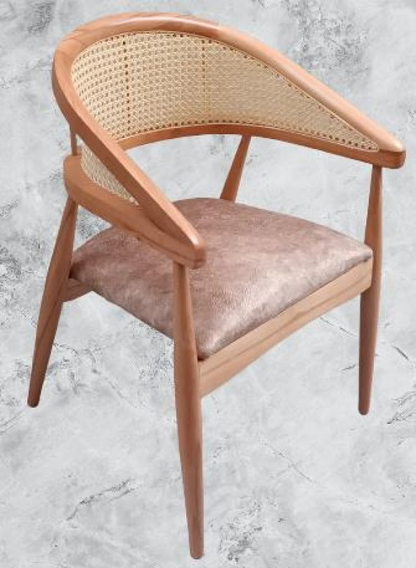 Sandalye 90159 İnci Hasır Klasik Model Ort Oturum Kayın Ayak Soho kumaş El yapım - 2