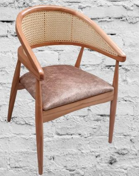 Sandalye 90159 İnci Hasır Klasik Model Ort Oturum Kayın Ayak Soho kumaş El yapım - 5