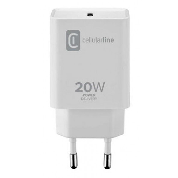 Cellularline 20W Type-C Şarj Adaptörü (Resmi Distribütör Garantili)