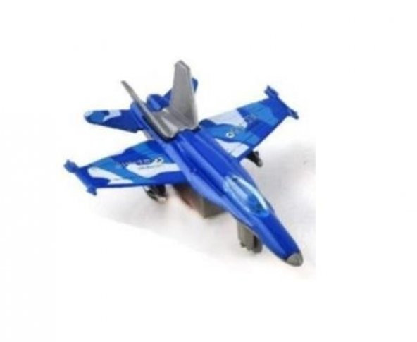 Mini Metal Savaş Uçağı Çek Bırak - 89720-12 - MAVİ - ED-A6