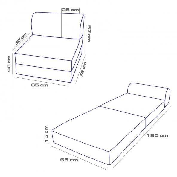 Yataklı Koltuk Magic Mavi Çift - 4