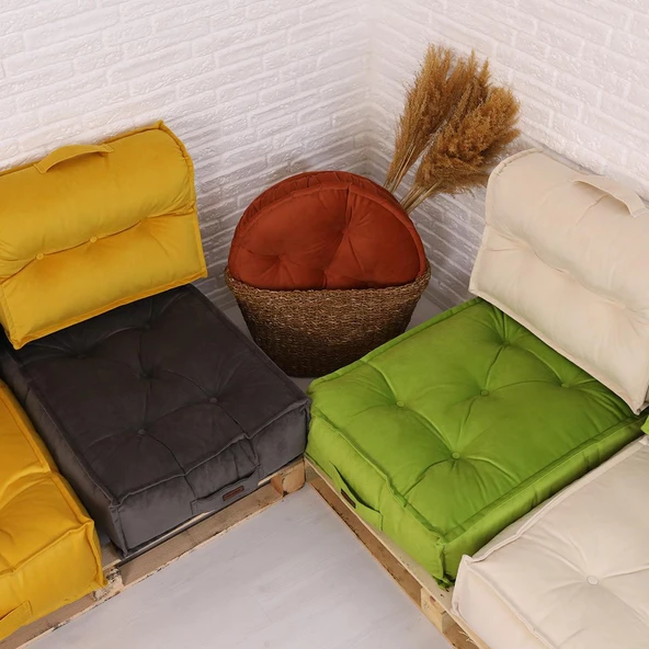 Minder Poffi Sırtlı Yer Ve Palet  60x80 Limon Küfü - 10