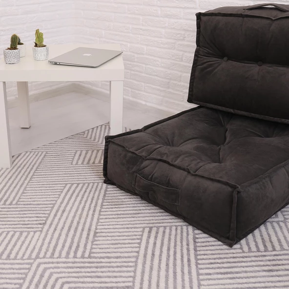 Minder Poffi Sırtlı Yer Ve Palet 60x80 Gri - 6