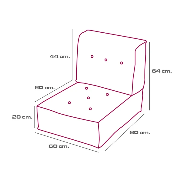 Minder Poffi Sırtlı Yer Ve Palet  60x80 Limon Küfü - 11