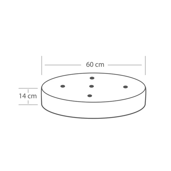 Minder Asia Yuvarlak Kapitoneli  Antrasit 60x60 - 11