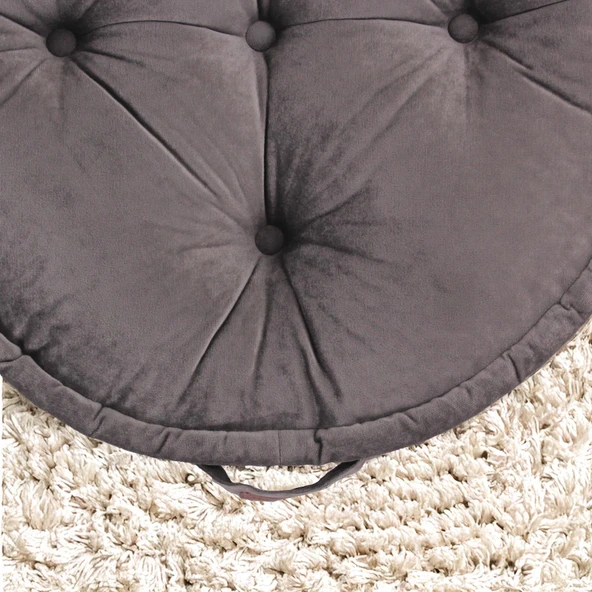 Minder Asia Yuvarlak Kapitoneli Antrasit 60x60 - 4