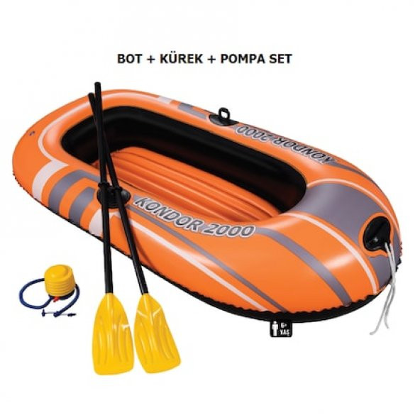 2 Kişilik Bot Hydroforce 196x114 Cm (Pompa+Kürek) Bestway - 61062 - 4