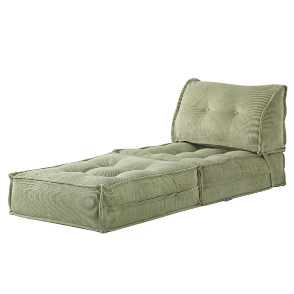 Mocca Fitilli Kadife Tek Kişilik Katlanır Yatak Katlanır Koltuk  Krem Tek - Resim 7