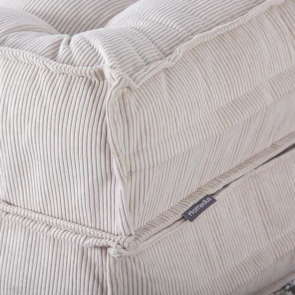 Mocca Fitilli Kadife Tek Kişilik Katlanır Yatak Katlanır Koltuk  Krem Tek - Resim 3