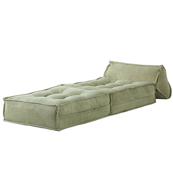 Mocca Fitilli Kadife Tek Kişilik Katlanır Yatak Katlanır Koltuk  Krem Tek - Resim 8