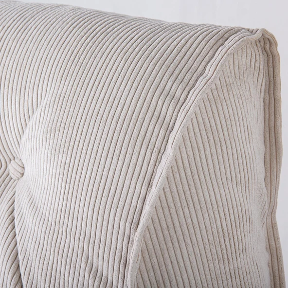 Mocca Fitilli Kadife Tek Kişilik Katlanır Yatak Katlanır Koltuk  Krem Tek - Resim 4