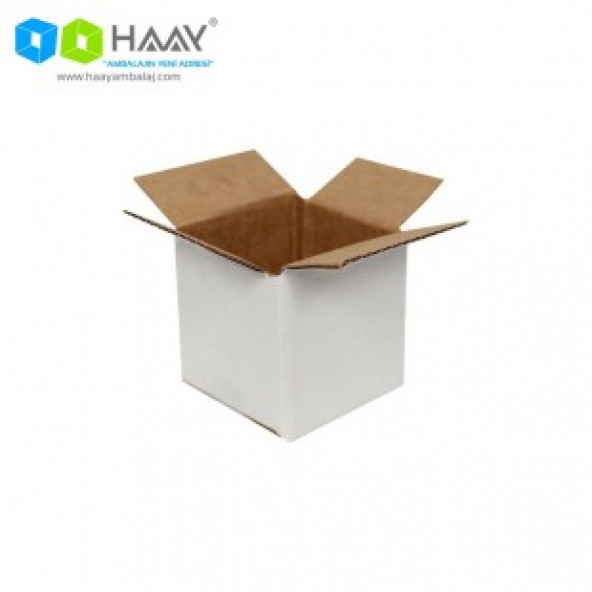 HAAY AMBALAJ 5x5x5cm Tek Oluklu Koli - Beyaz 1000 ADET
