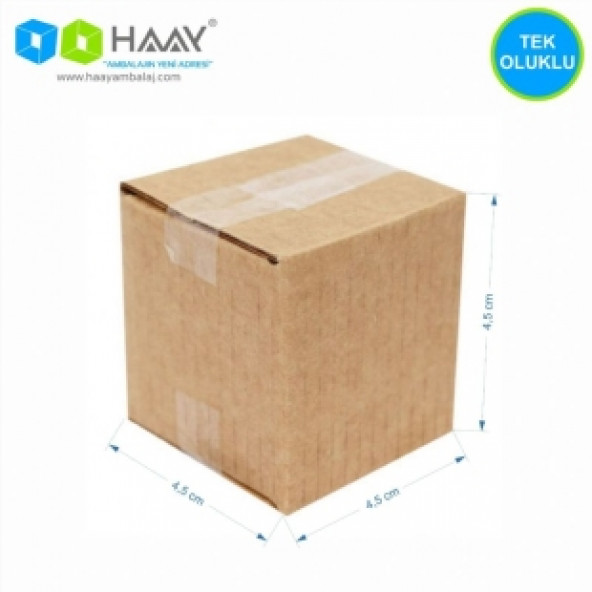HAAY AMBALAJ 4,5x4,5x4,5cm Tek Oluklu Koli - Kraft 1000 ADET
