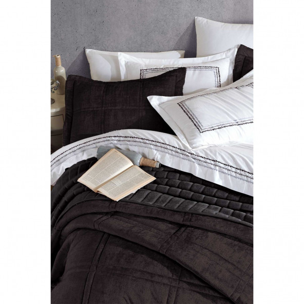 Elart Elart çeyiz Paketi 10 Parça (Yatak Örtüsü+Nevresim Takımı+Battaniye) Isabelle Antrasit - 2