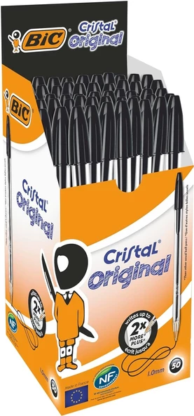 BIC TÜKENMEZ KALEM CRISTAL SOFT SİYAH  60 Lİ 918518 1 Adet