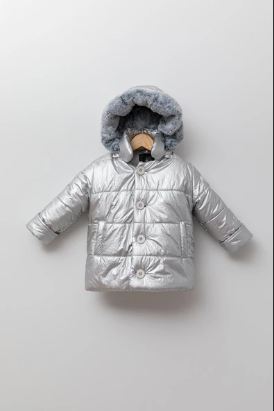 Babyhola Kapüşonlu Su ve Rüzgar Geçirmeyen Kız Erkek Çocuk Şişme Mont 13441 - 2