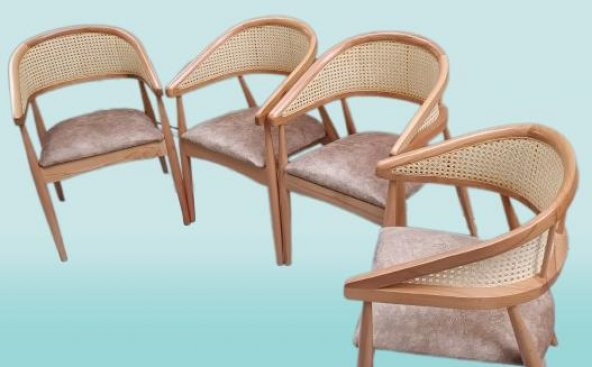 Sandalye 90160 İnci Hasır Model Kolçak Geniş Otur Kayın Ayak Kayın Gövde El yapım