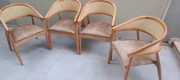 Sandalye 90160 İnci Hasır Model Kolçak Geniş Otur Kayın Ayak Kayın Gövde El yapım - 7