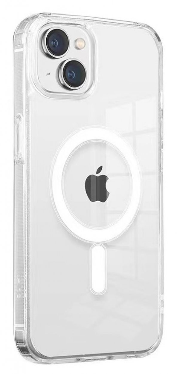 Apple iPhone 13 Mini Kılıf Magsafe Şarj Özellikli Şeffaf Sert PC Kapak