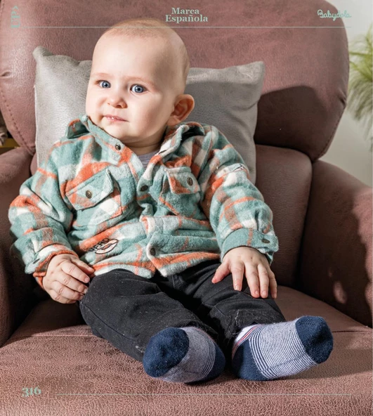 Babyhola Yün Polar Ceket Pantolon Erkek Takım 2'li 12592 - 12
