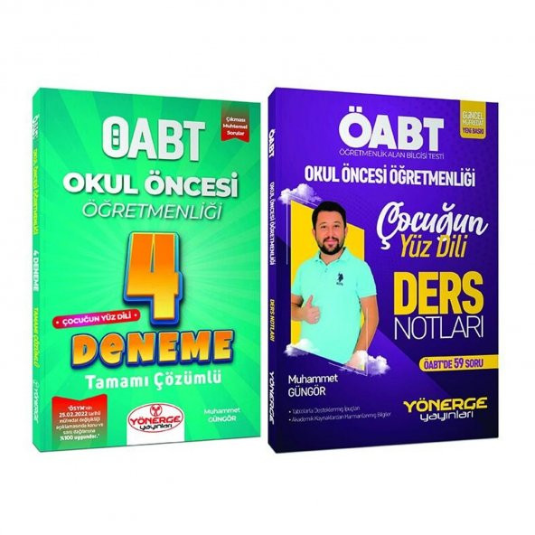 Yönerge ÖABT Okul Öncesi Ders Notları + 4 Deneme 2 li Set - Muhammet Güngör Yönerge Yayınları