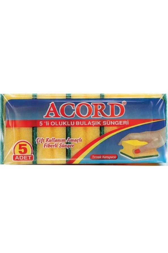 Acord Bulaşık Süngeri Oluklu 5 Adet