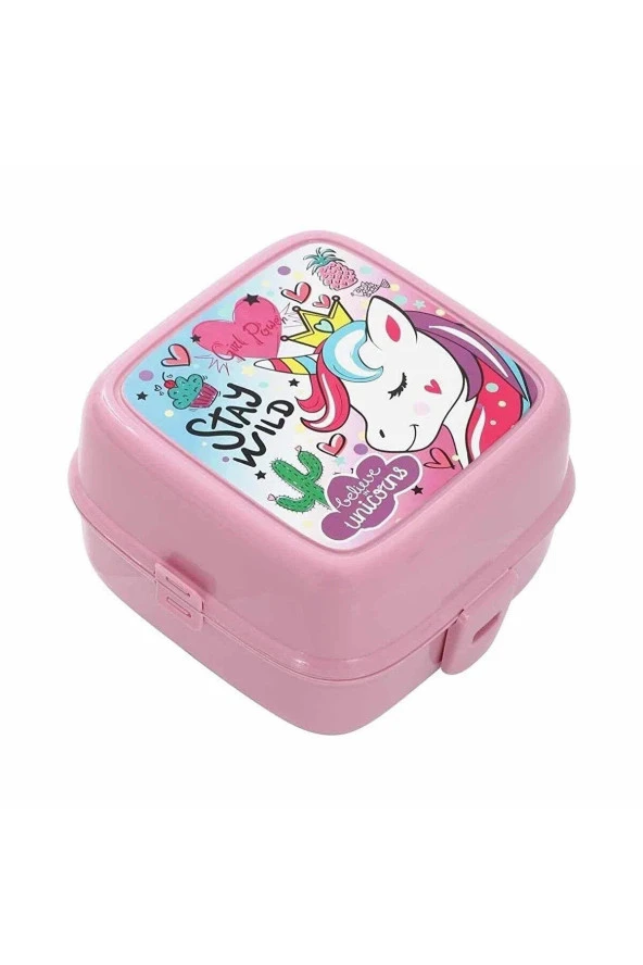 Frocx Unicorn Girl Power Beslenme Kabı Çatal Kaşıklı Beslenme Kabı