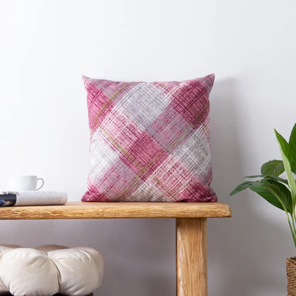 Homedius Dekoratif Kadife Klasik Kırlent 45x45cm Sütlü Kahve 45x45 - 7