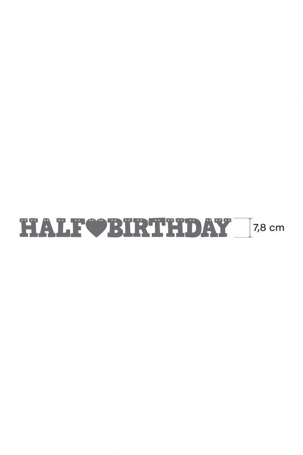 Mor Half Birthday Yazılı Banner, Yarım Yaş Partisi, Doğum Günü Süsü, Simli Eva Banner - 2