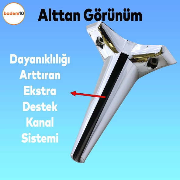 Aspen Lüks Mobilya Kanepe Koltuk Tv Ünitesi Konsol Ayağı Ayakları 20 Cm Krom Ayakları (4 ADET) - 6
