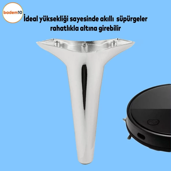 Aspen Lüks Mobilya Kanepe Koltuk Tv Ünitesi Konsol Ayağı Ayakları 20 Cm Krom Ayakları (4 ADET) - 5