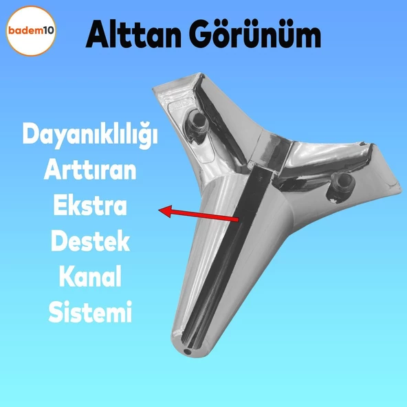 Aspen Lüks Mobilya Kanepe Koltuk Tv Ünitesi Baza Ayağı Ayakları 12 Cm Krom Ayak (4 ADET) - Resim 5