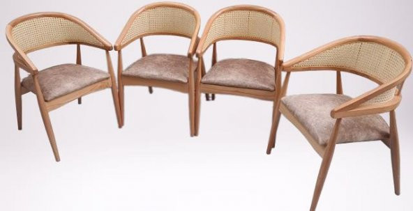 Sandalye 90161 İnci Hasır Model Kayın Tam Kolçak Meşe renk Geniş Oturum El Yapım - Resim 6