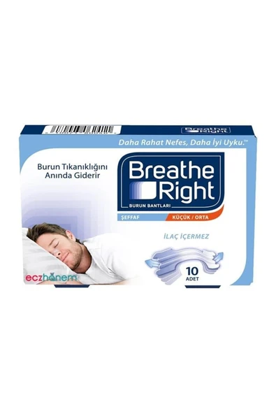 Breathe Right Burun Bandı Şeffaf Küçük-Orta Boy 10lu
