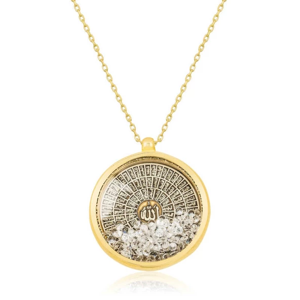 Lucky Life 925 Ayar Gumuss  Gold Esmaül Hüsna Bayan Kolye