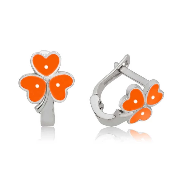 Lucky Life 925 Ayar Gumuss  Yonca Çocuk Küpesi